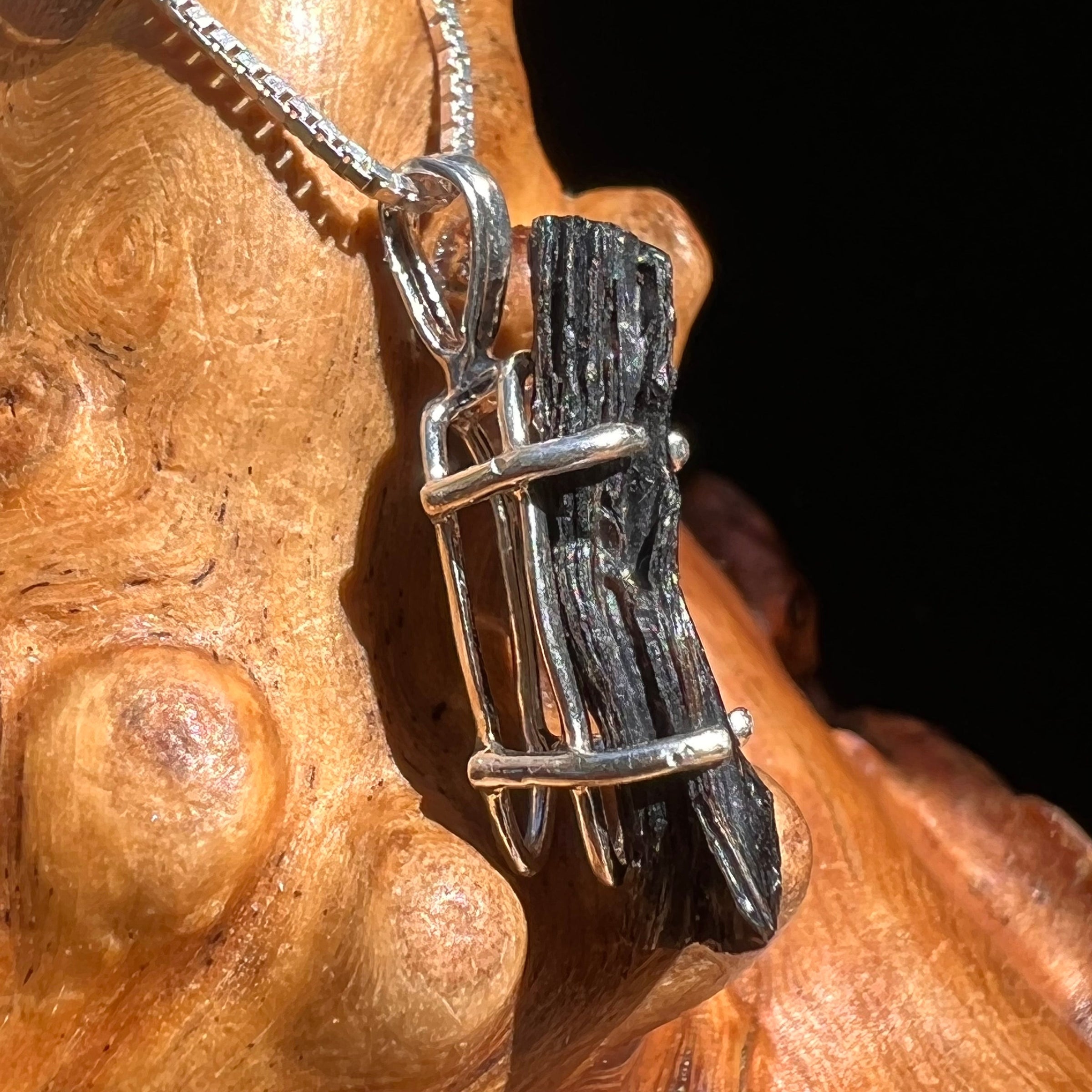 Irgizite Tektite Pendant Necklace Sterling Silver #2528-Moldavite Life