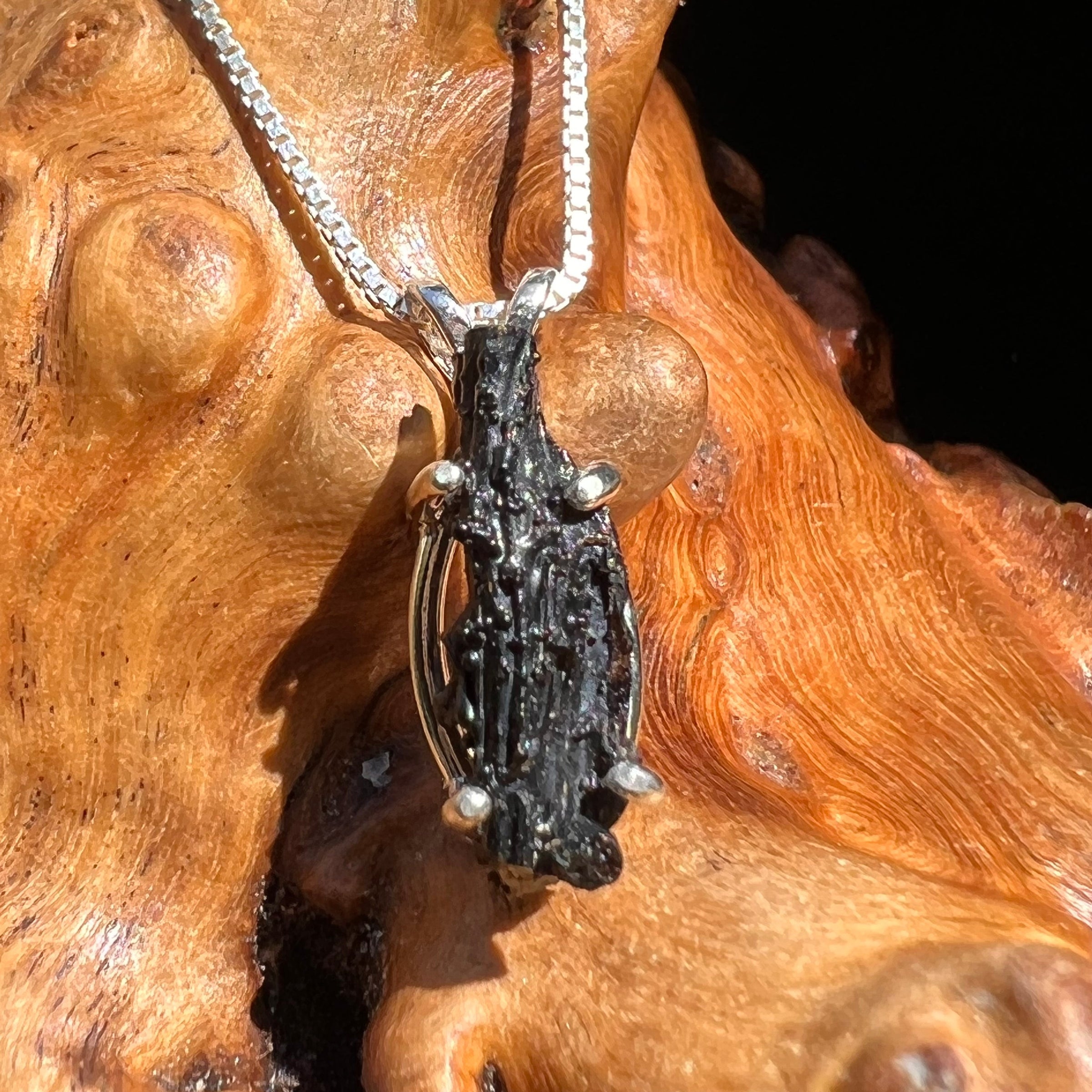 Irgizite Tektite Pendant Necklace Sterling Silver #2530-Moldavite Life