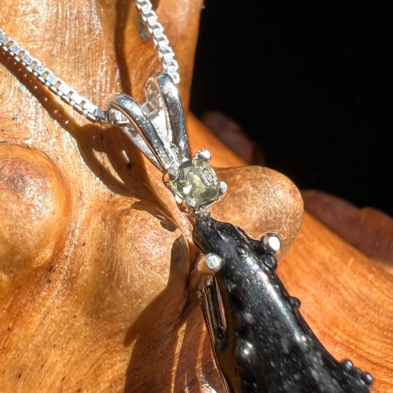 Irgizite Tektite Pendant Necklace Sterling Silver #2535-Moldavite Life