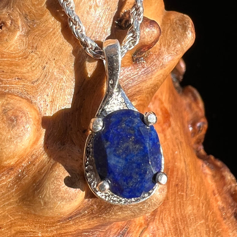 Lapis Lazuli Drop Necklace Sterling Silver #3443-Moldavite Life
