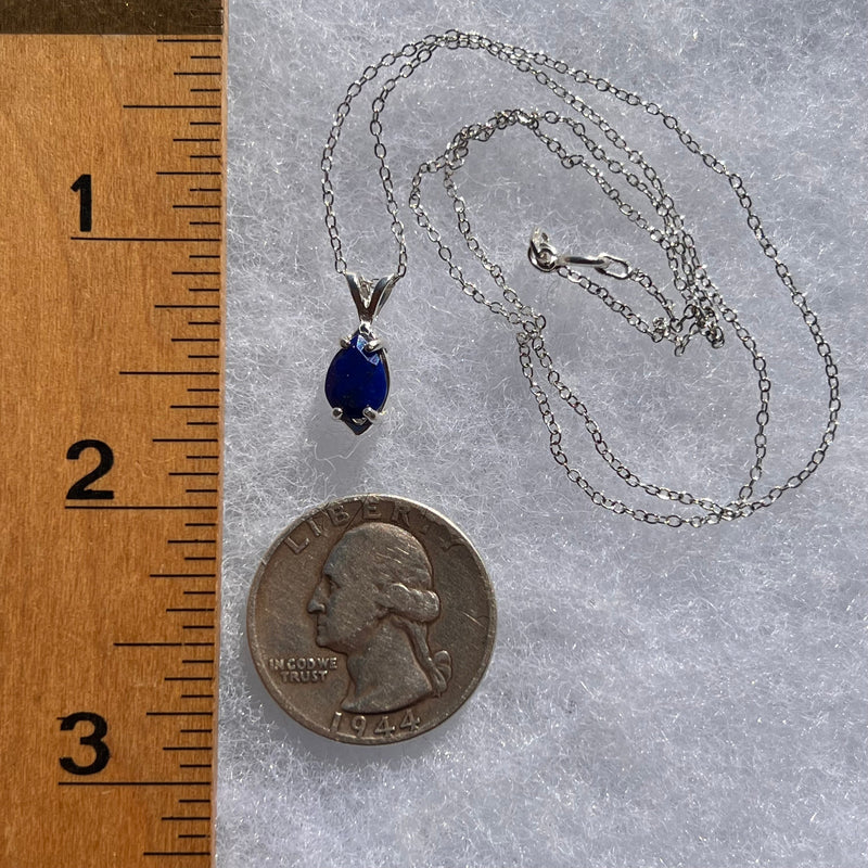 Lapis Lazuli Necklace Sterling Silver Faceted #3441-Moldavite Life