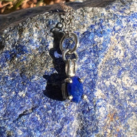 Lapis Lazuli Necklace Sterling Silver Faceted #3482-Moldavite Life