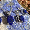 Lapis Lazuli Oval Necklace Sterling Silver #3444-Moldavite Life