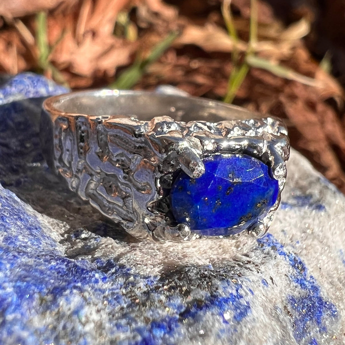 Lapis Lazuli Ring Sterling Silver Size 9 #3434-Moldavite Life