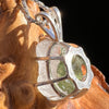 Large Phenacite Crystal & Moldavite Necklace Sterling #3495-Moldavite Life