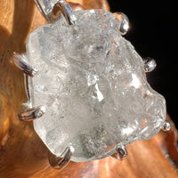 Large Phenacite Crystal & Moldavite Necklace Sterling #3498-Moldavite Life