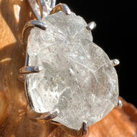 Large Phenacite Crystal & Moldavite Necklace Sterling #3499-Moldavite Life