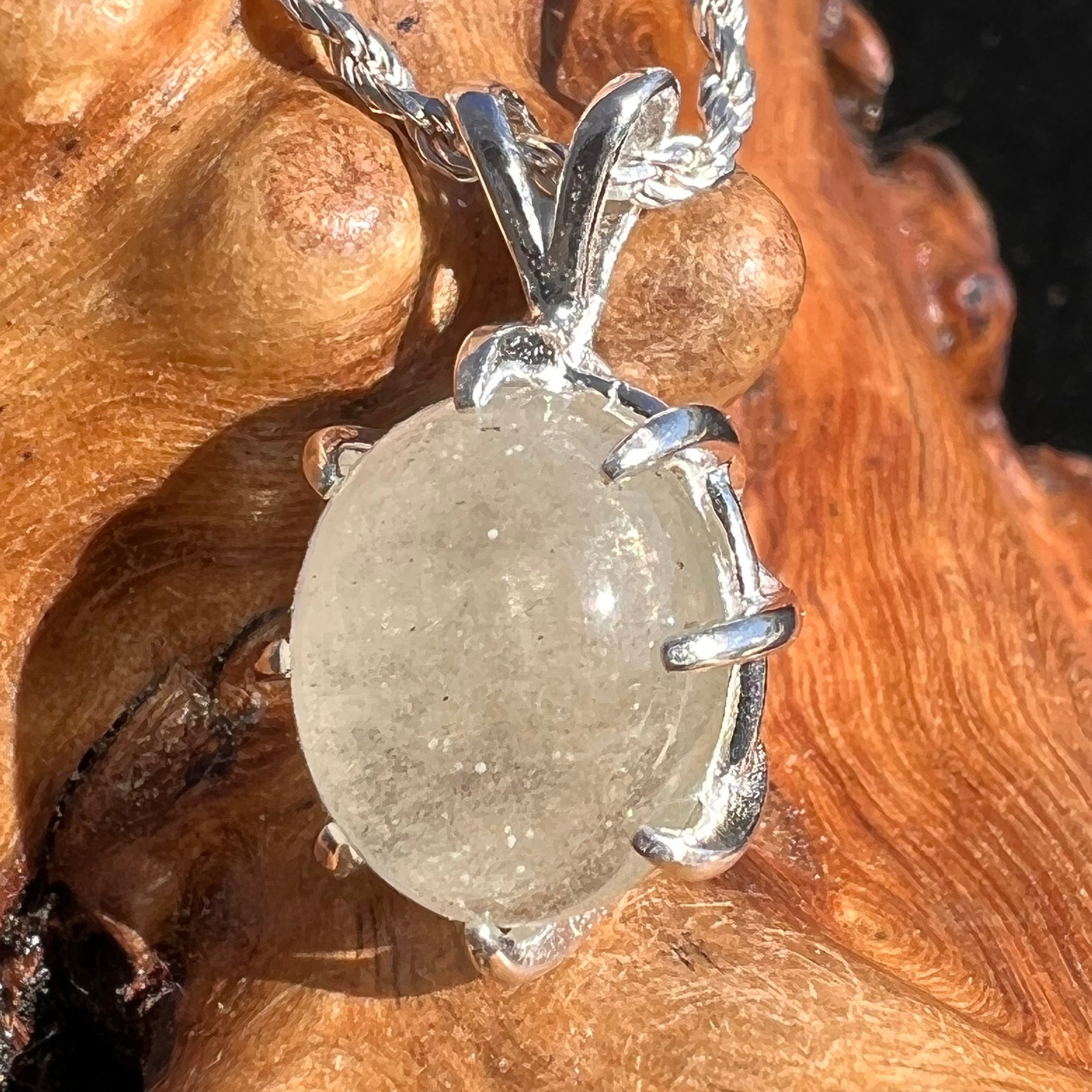 Libyan Desert Glass Necklace Sterling Silver #224-Moldavite Life