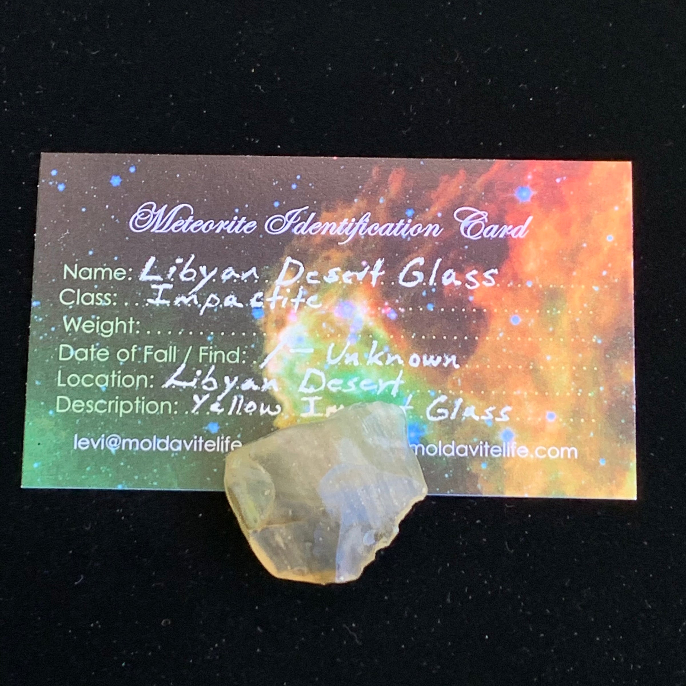 Libyan Desert Glass 7.4 grams-Moldavite Life