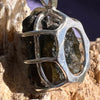Lunar Meteorite & Moldavite Necklace Sterling Silver #2273-Moldavite Life