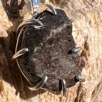 Lunar Meteorite & Moldavite Necklace Sterling Silver #2273-Moldavite Life