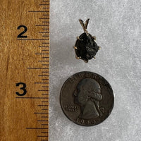 Lunar Meteorite & Moldavite Pendant 14K Gold-Moldavite Life