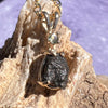 Lunar Meteorite & Moldavite Pendant 14k Gold #2242-Moldavite Life