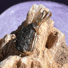 Lunar Meteorite & Moldavite Pendant 14k Gold #2244-Moldavite Life