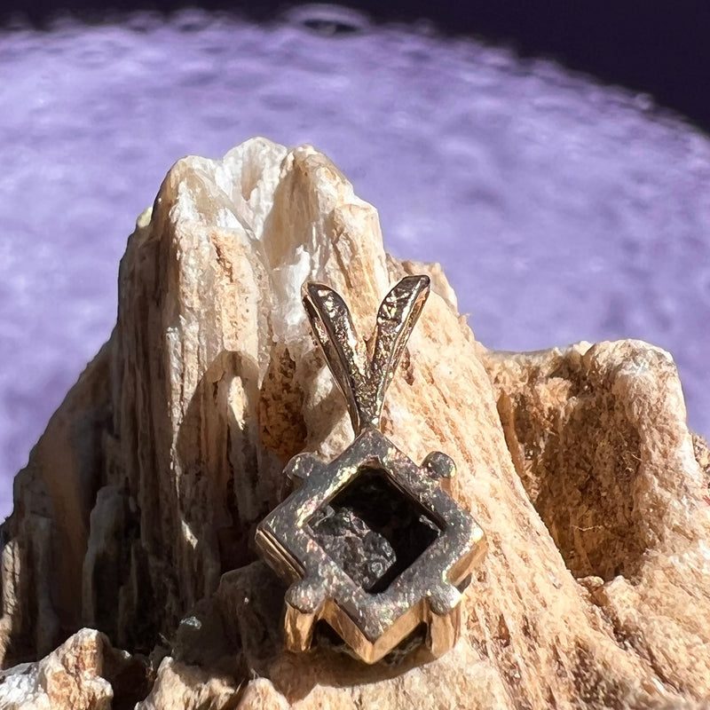 Lunar Meteorite Pendant 14k Gold #2247-Moldavite Life