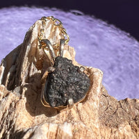 Lunar Meteorite Pendant 14k Gold #2251-Moldavite Life