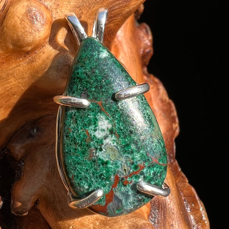 Malachite Chrysocolla Pendant Silver #2829-Moldavite Life