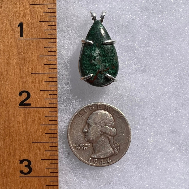 Malachite Chrysocolla Pendant Silver #2829-Moldavite Life