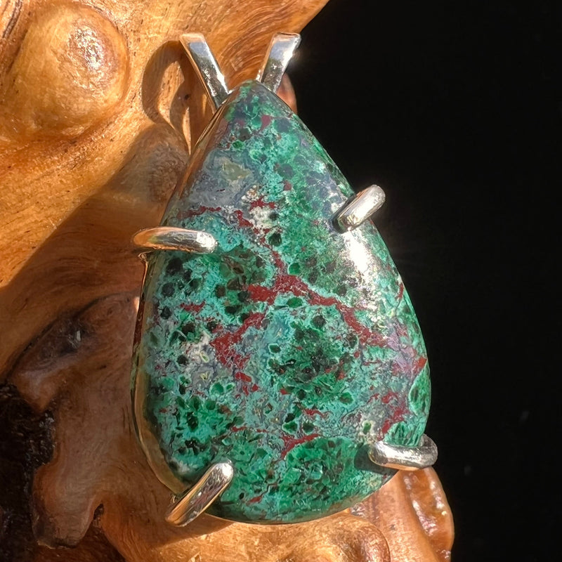 Malachite Chrysocolla Pendant Silver #2830-Moldavite Life