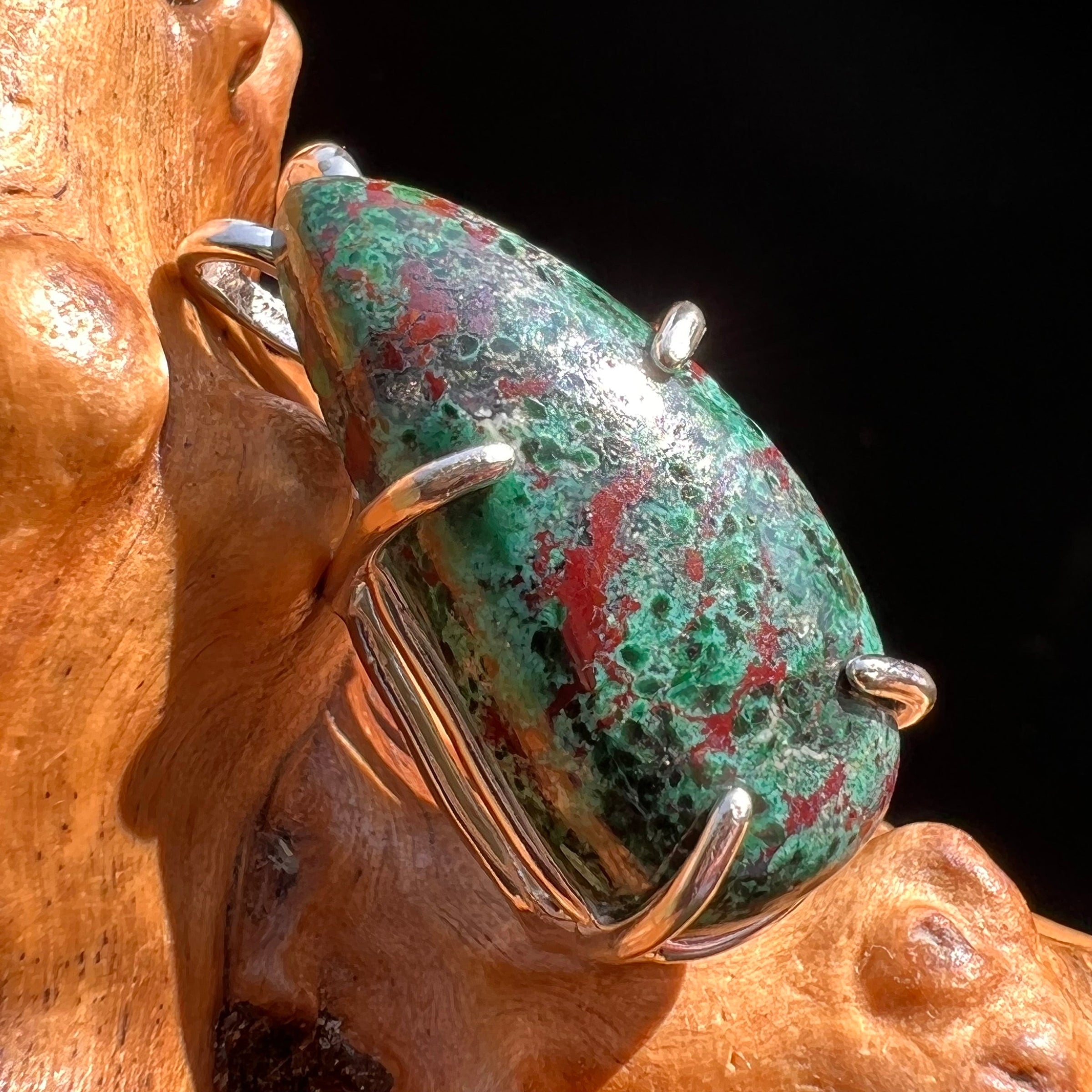 Malachite Chrysocolla Pendant Silver #2831-Moldavite Life
