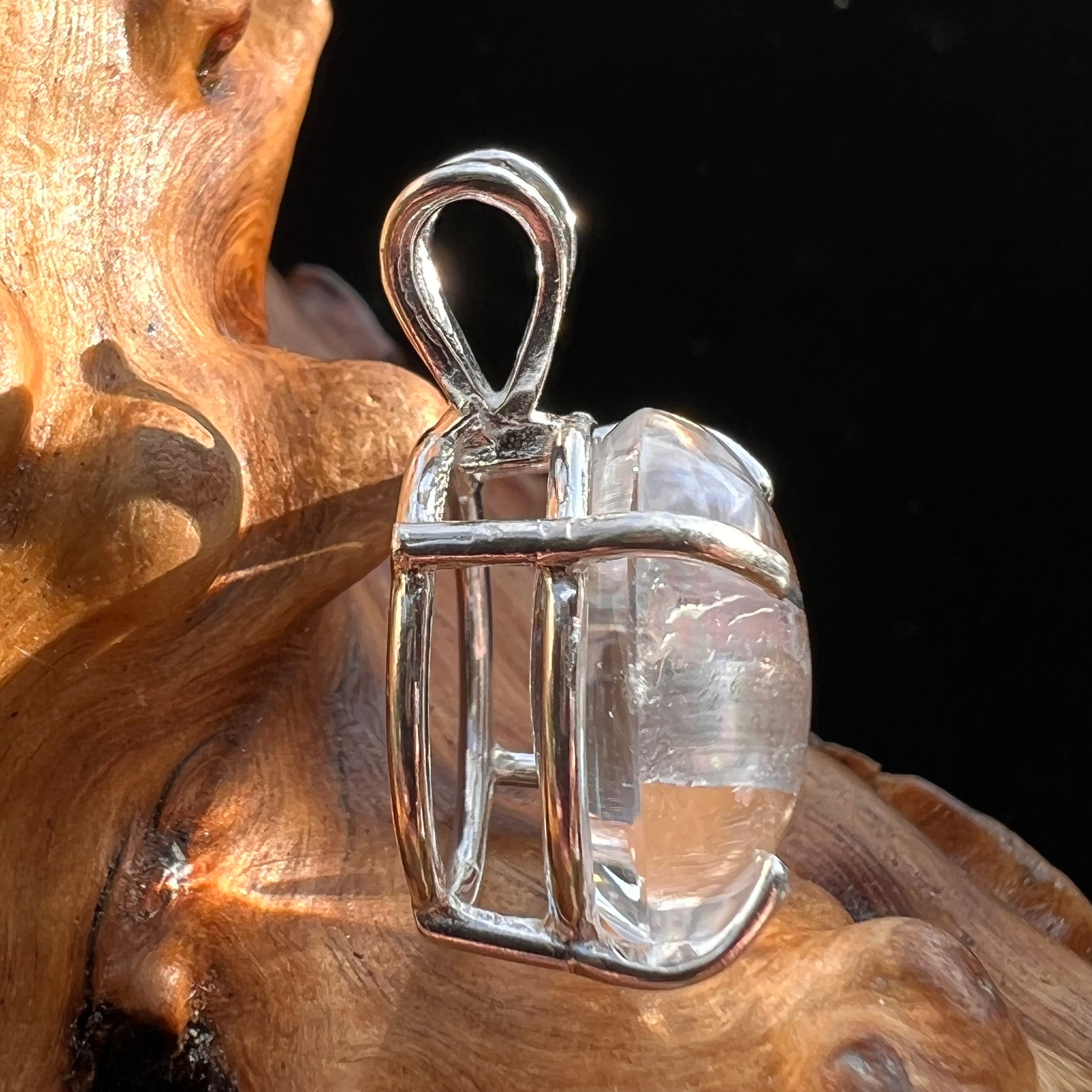 Manifestation Quartz Pendant Sterling Silver Moldavite Life