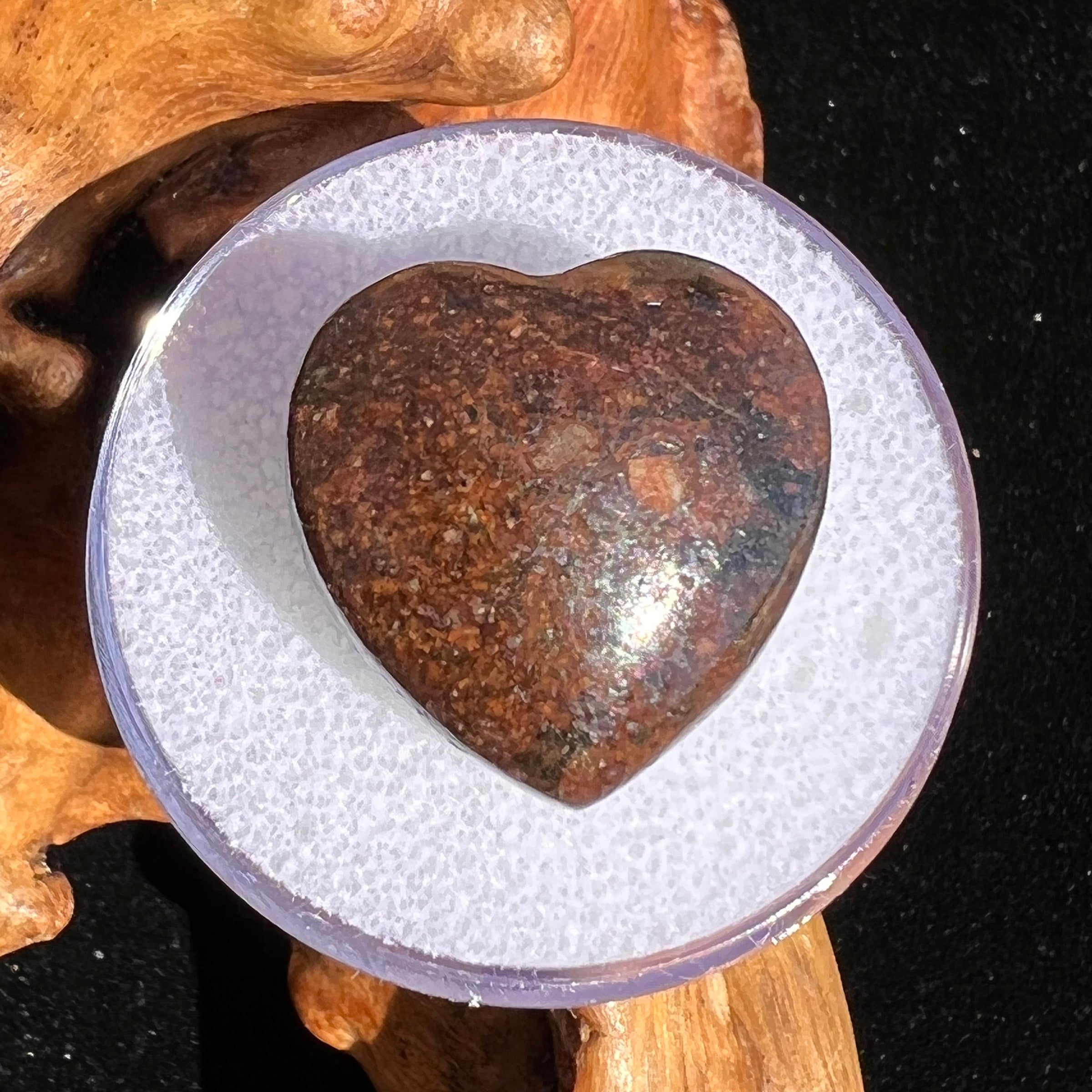 Meteorite Heart Bead for Jewelry Making #1-Moldavite Life