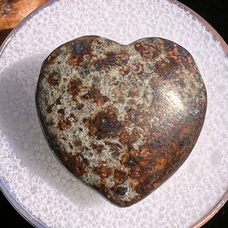 Meteorite Heart Bead for Jewelry Making #11-Moldavite Life