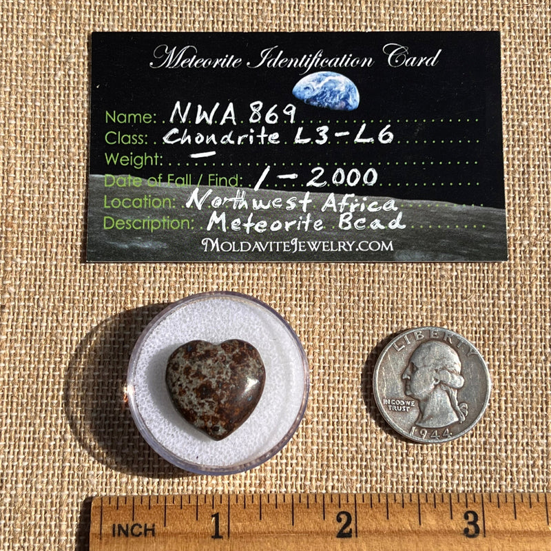 Meteorite Heart Bead for Jewelry Making #11-Moldavite Life