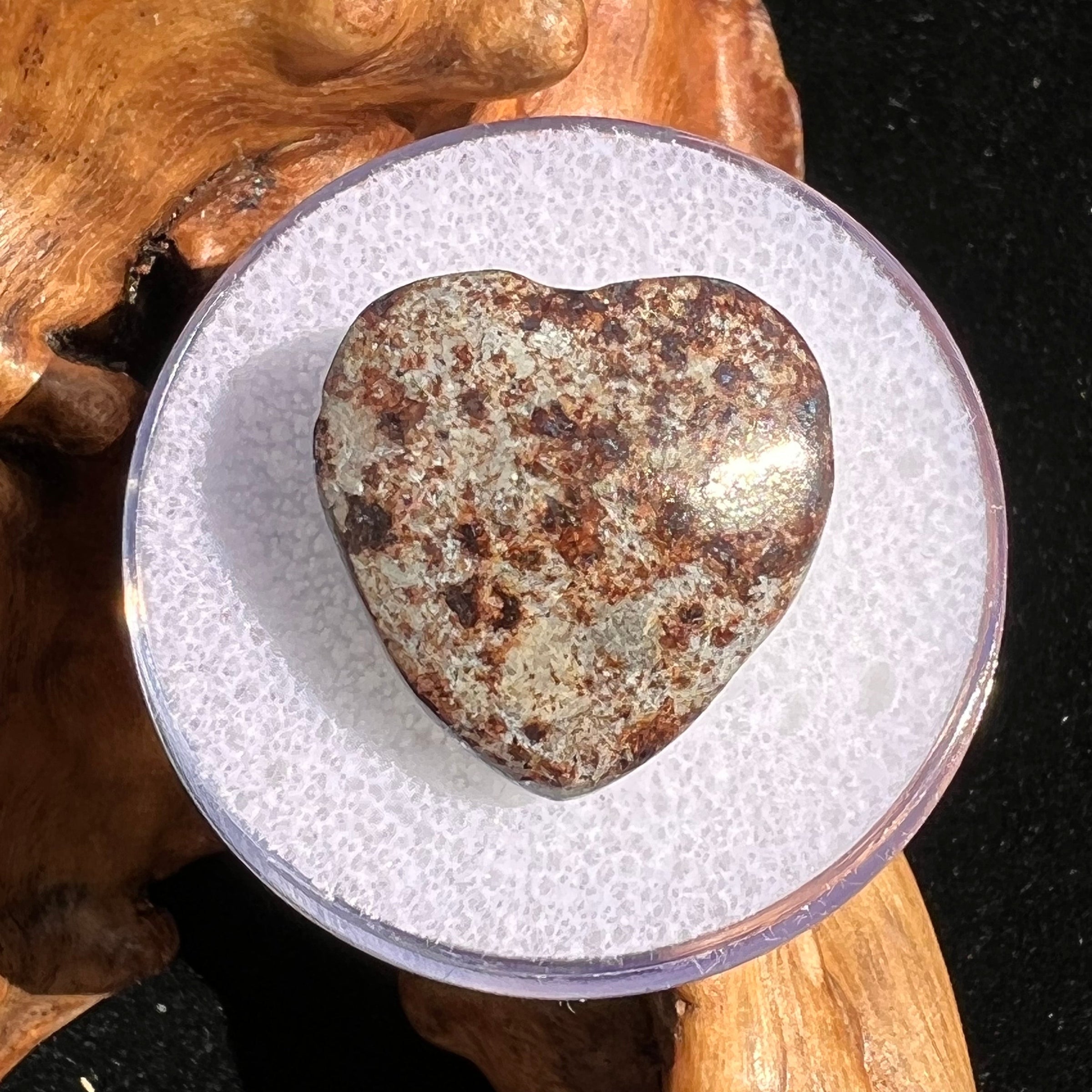 Meteorite Heart Bead for Jewelry Making #12-Moldavite Life