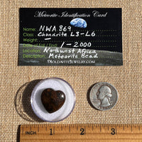 Meteorite Heart Bead for Jewelry Making #14-Moldavite Life