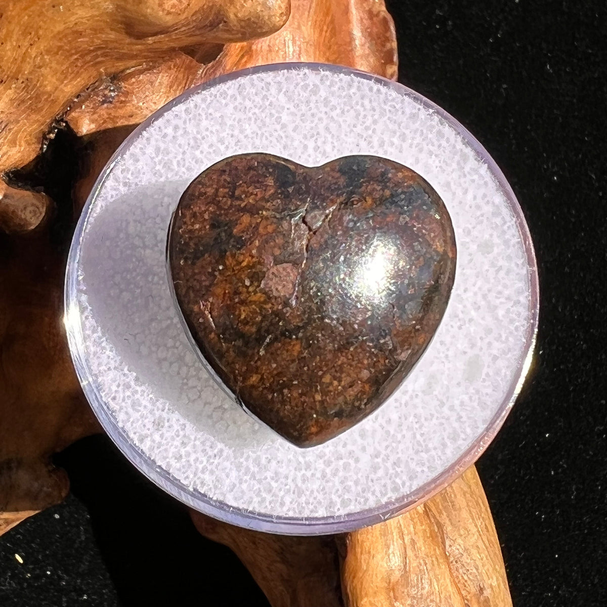Meteorite Heart Bead for Jewelry Making #14-Moldavite Life