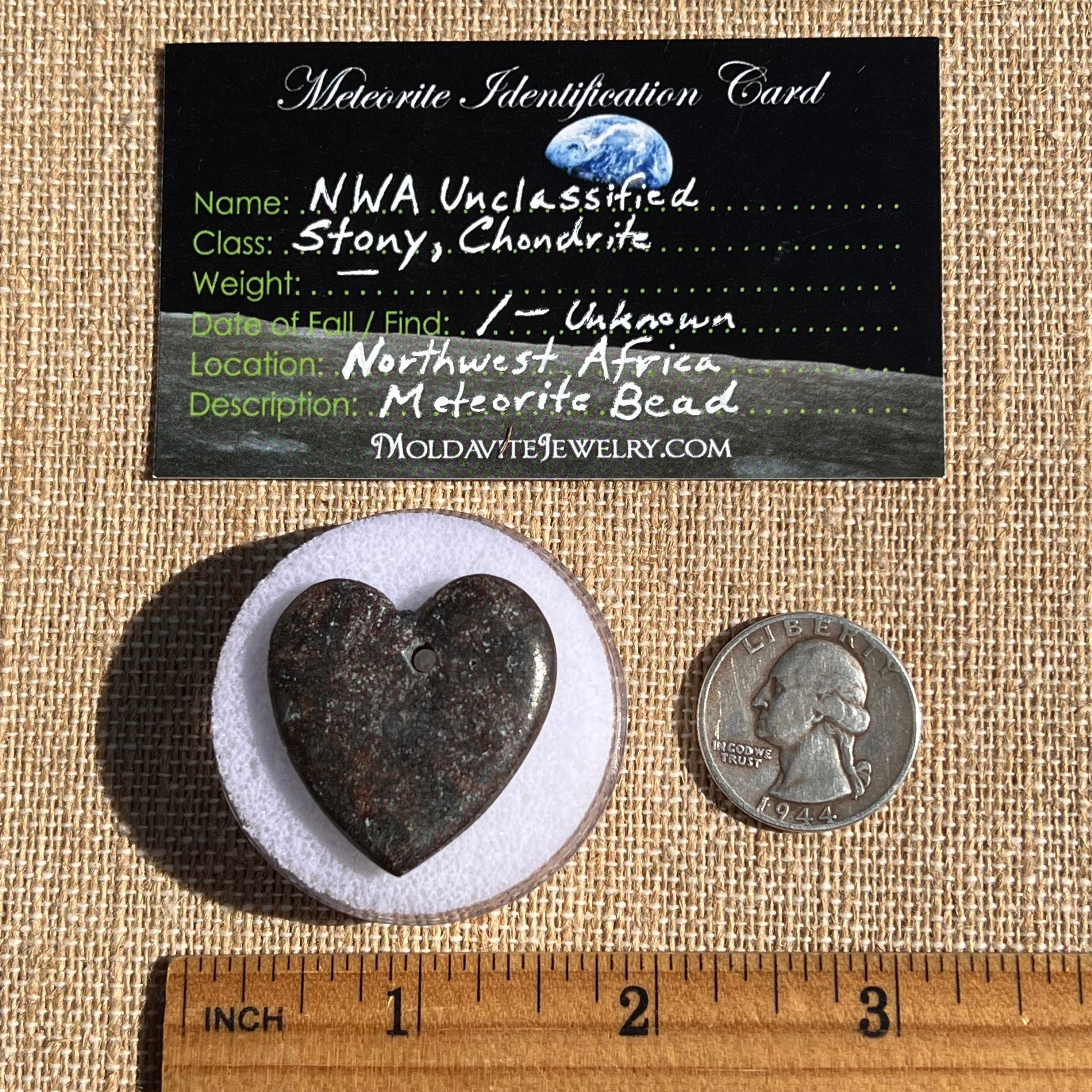 Meteorite Heart Bead for Jewelry Making #17