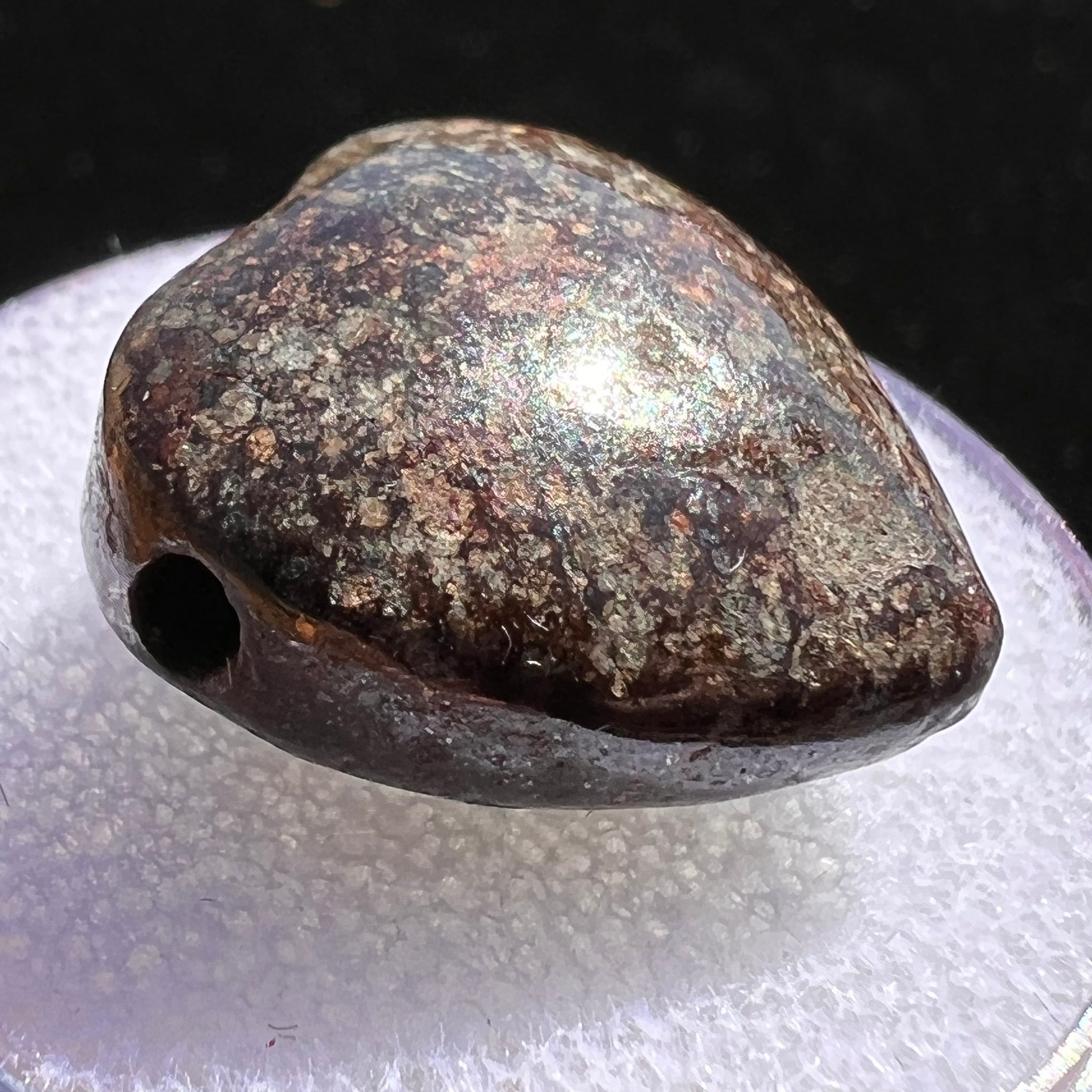Meteorite Heart Bead for Jewelry Making #8-Moldavite Life