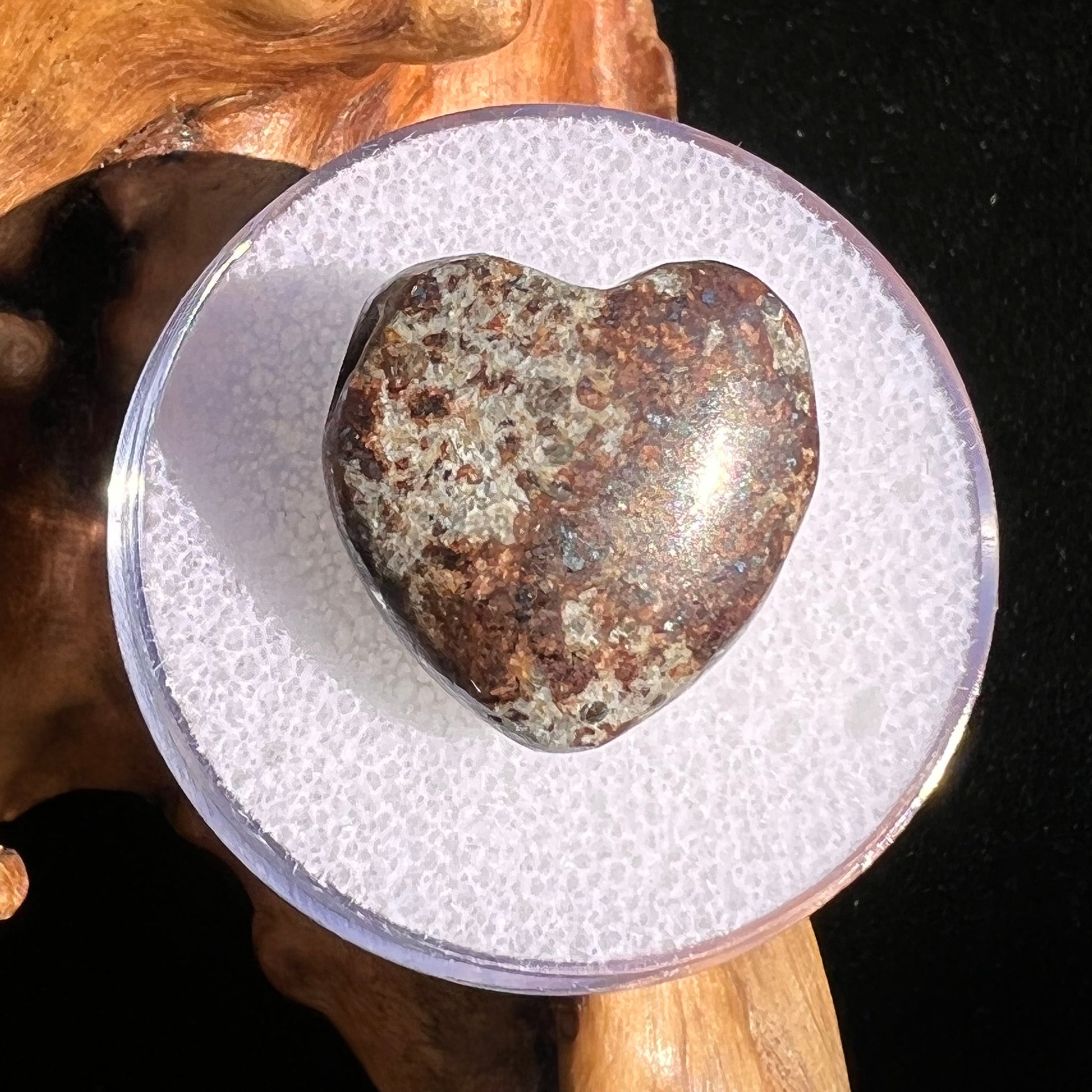 Meteorite Heart Bead for Jewelry Making #9-Moldavite Life