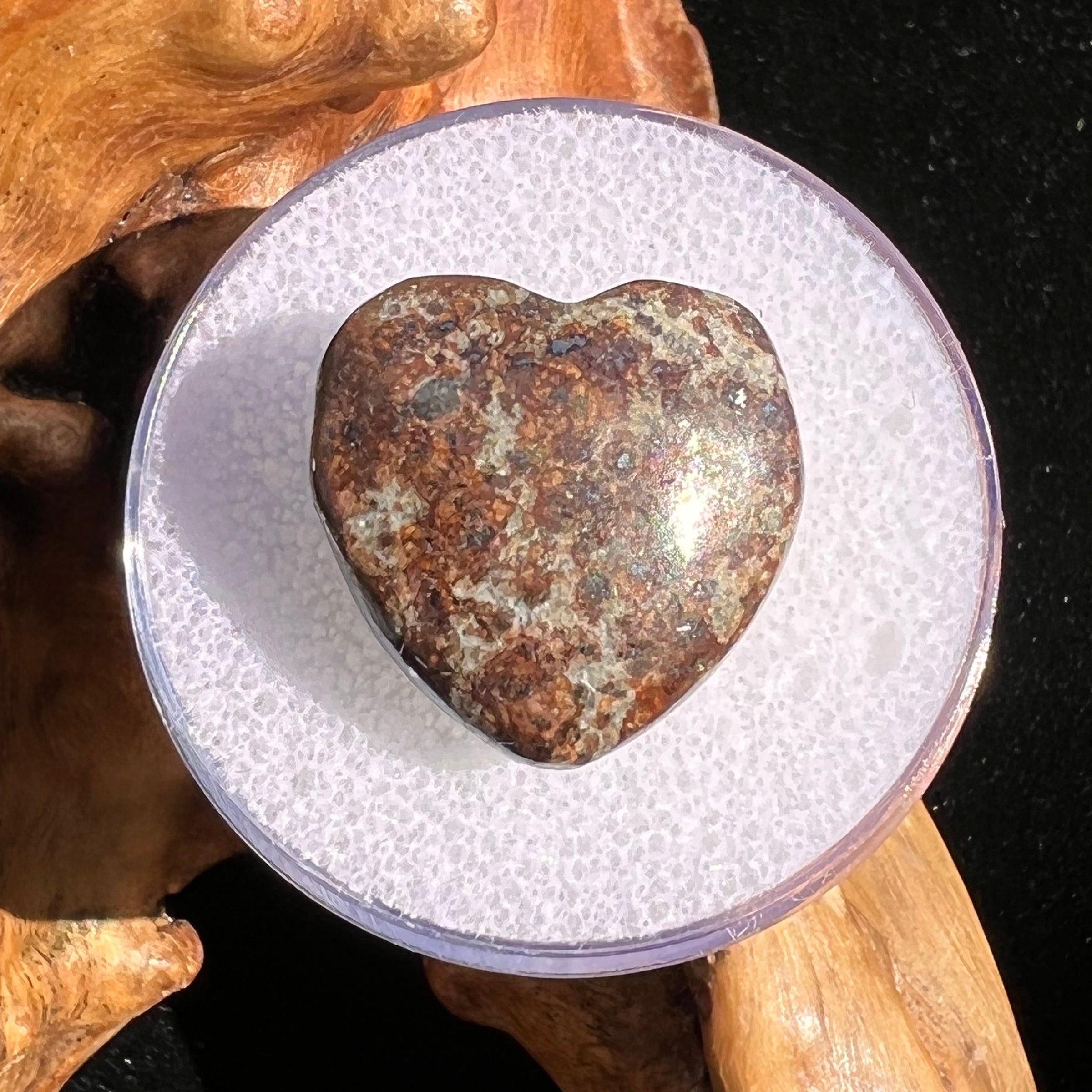 Meteorite Heart Bead for Jewelry Making #9-Moldavite Life