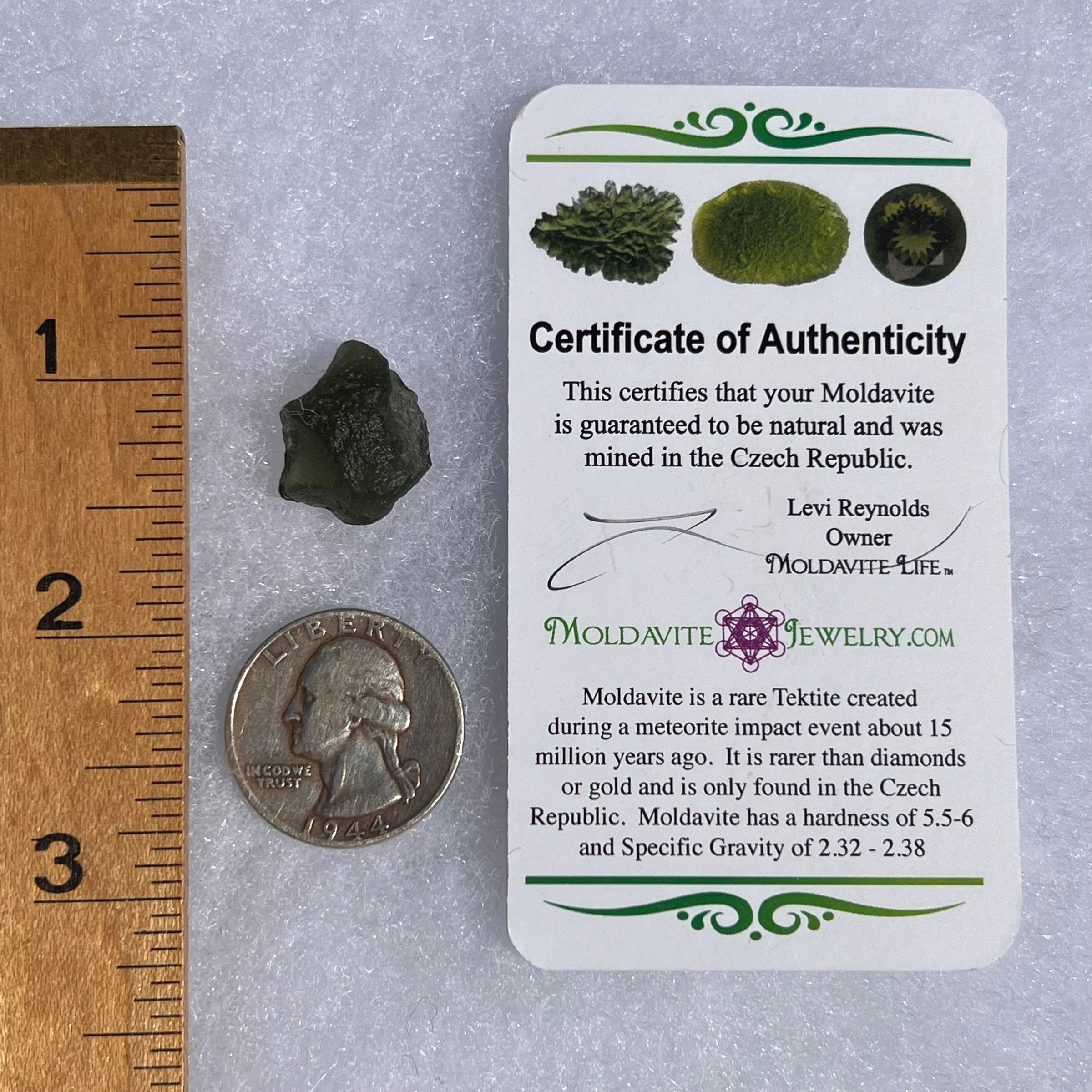 Moldavite 2.3 grams #1509-Moldavite Life