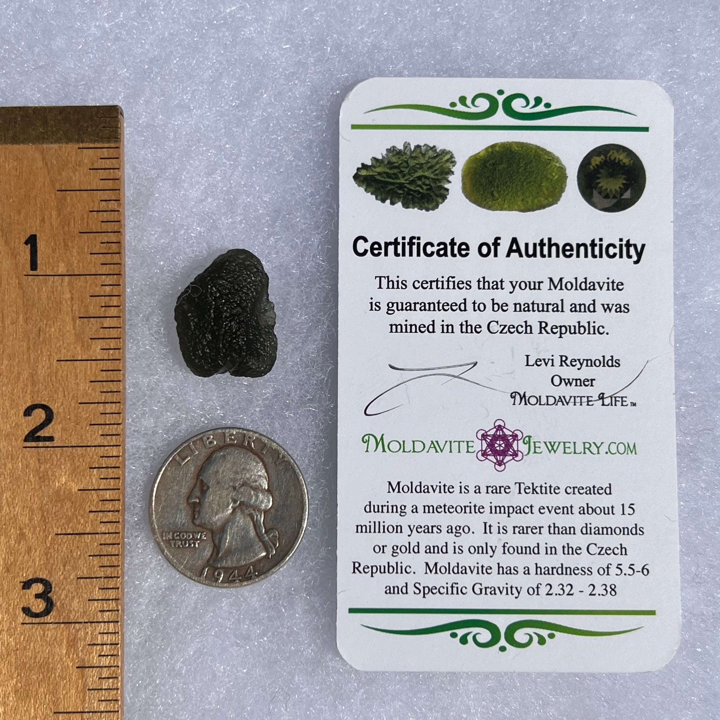 Moldavite 2.9 grams #1511-Moldavite Life