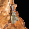 Moldavite & Amethyst Necklace Sterling Silver #5001-Moldavite Life