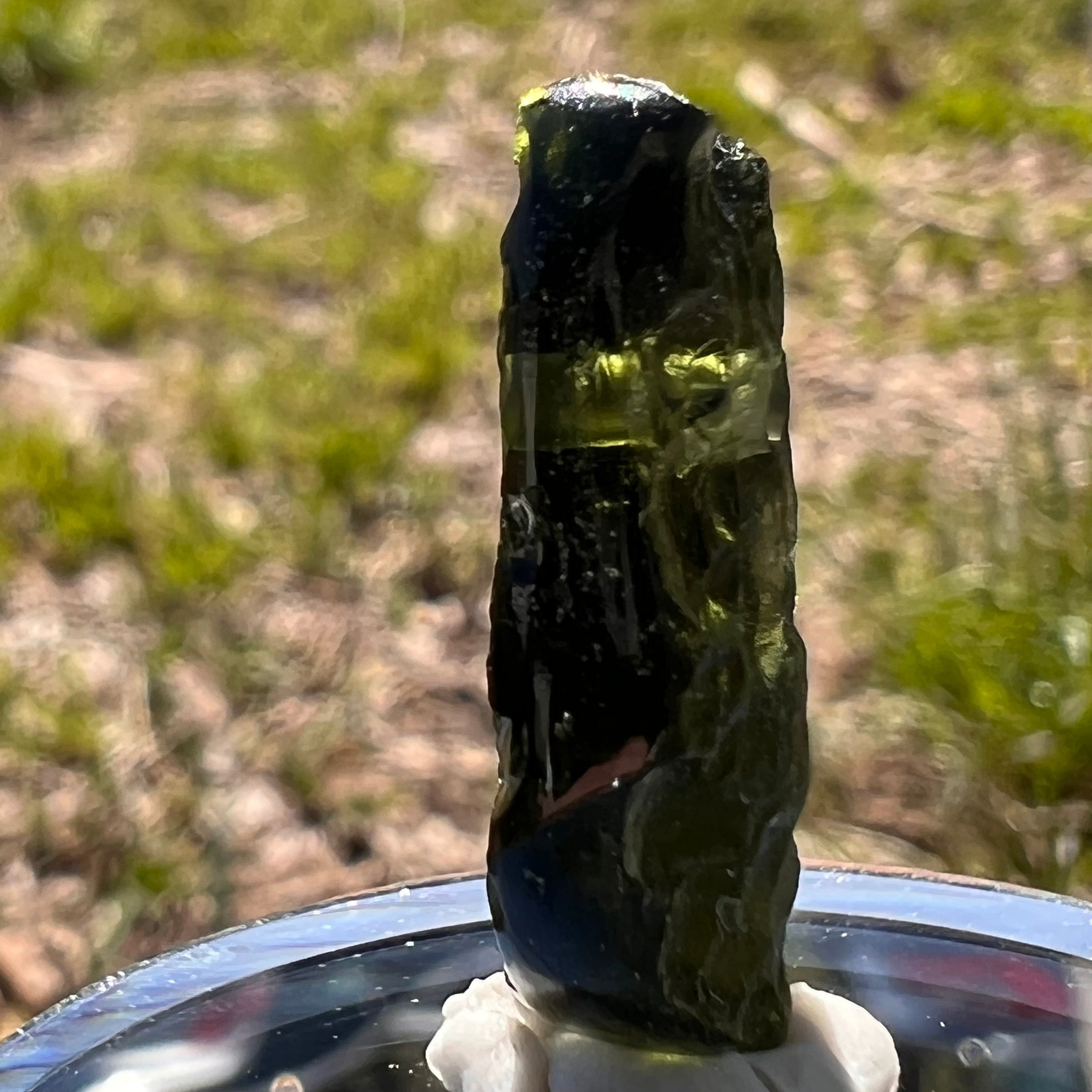 Moldavite Bead Half Polished for Jewelry Making #44-Moldavite Life