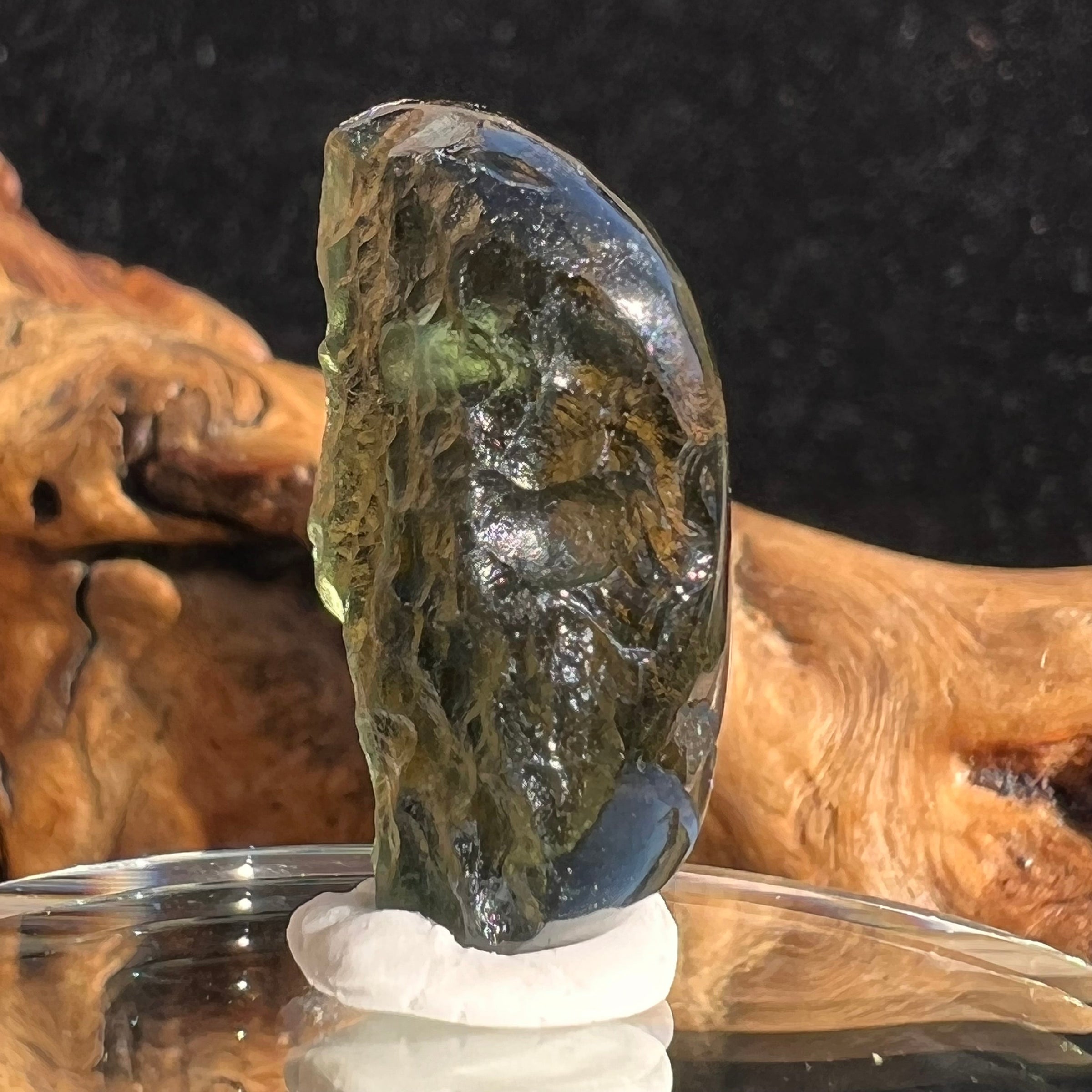 Moldavite Bead Half Polished for Jewelry Making #44-Moldavite Life