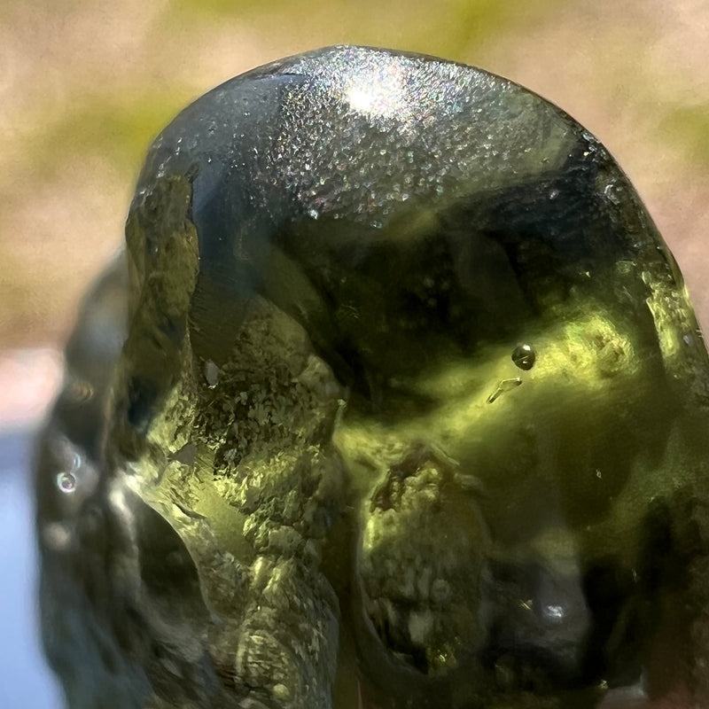 Moldavite Bead Half Polished for Jewelry Making #46-Moldavite Life
