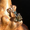 Moldavite & Blue Tourmaline Pendant 14k Gold #2994-Moldavite Life