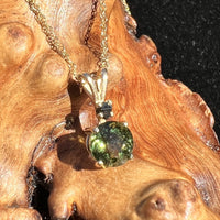 Moldavite Brookite Pendant 14k Gold-Moldavite Life