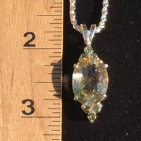 Moldavite Citrine Crystal Sterling Silver Necklace-Moldavite Life