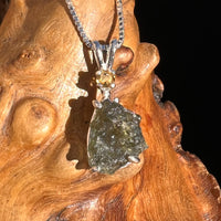 Moldavite & Citrine Necklace Sterling Silver #5004-Moldavite Life