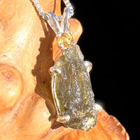 Moldavite & Citrine Necklace Sterling Silver #5008-Moldavite Life