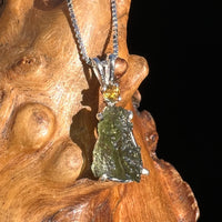 Moldavite & Citrine Necklace Sterling Silver #5009-Moldavite Life
