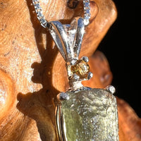 Moldavite & Citrine Necklace Sterling Silver #5019-Moldavite Life