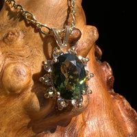Moldavite & Danburite Gemstone Pendant 14k Gold #1059-Moldavite Life