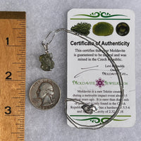 Moldavite & Danburite Necklace Sterling Silver #5061-Moldavite Life